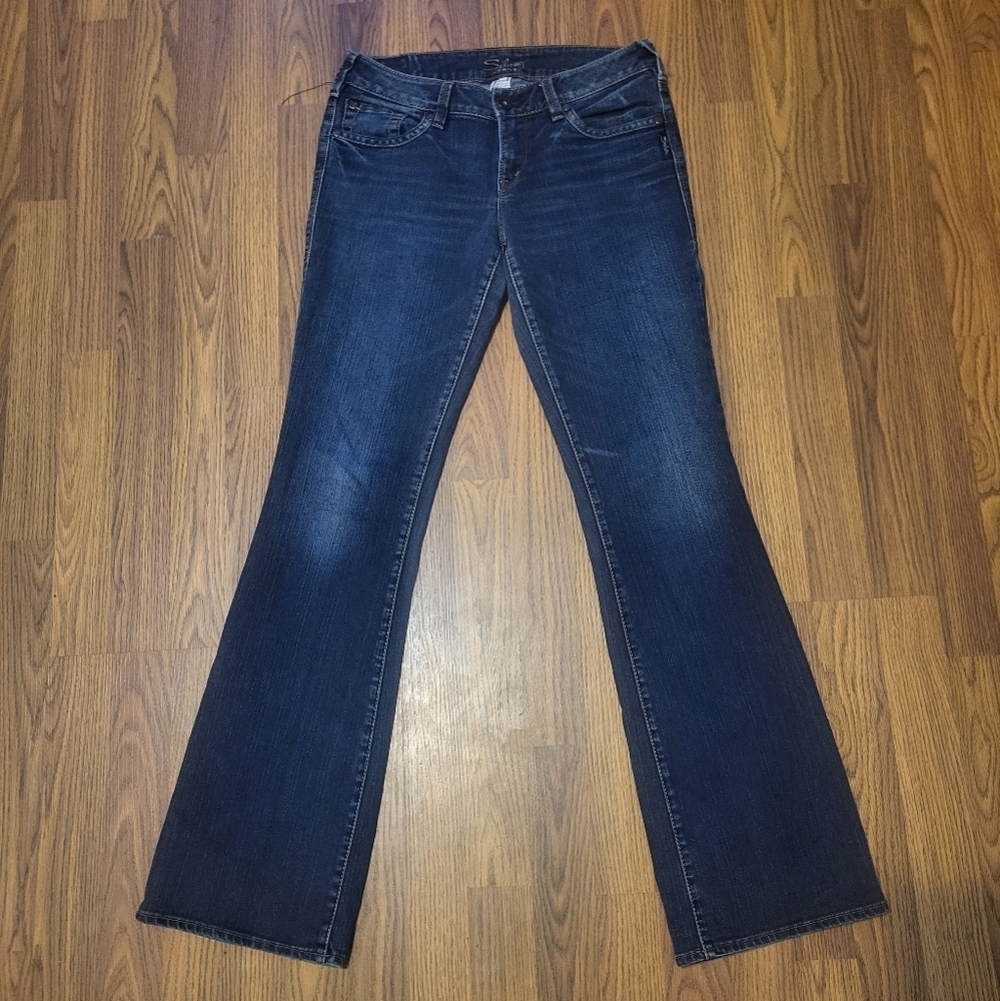 Silver Jeans Aiko Women’s Bootcut Blue Denim Stretch Mid Rise W28 L33 B43